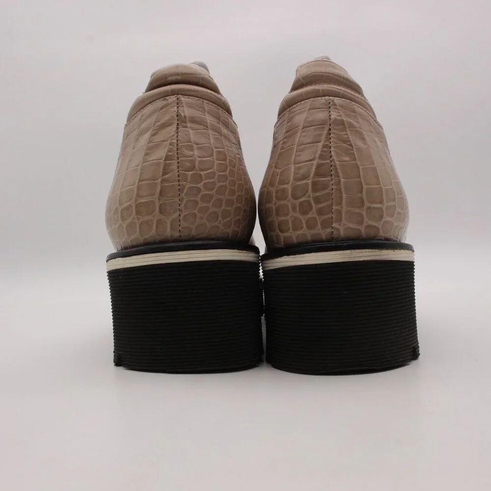 M. Gemi The Gianna Taupe Women's Size EU 41 Croco Printed Leather Slip On - Picture 5 of 10